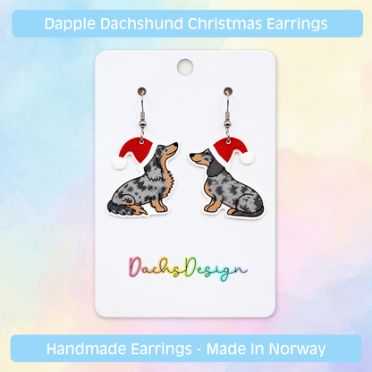 Dachshunds in Christmas Hats Earrings